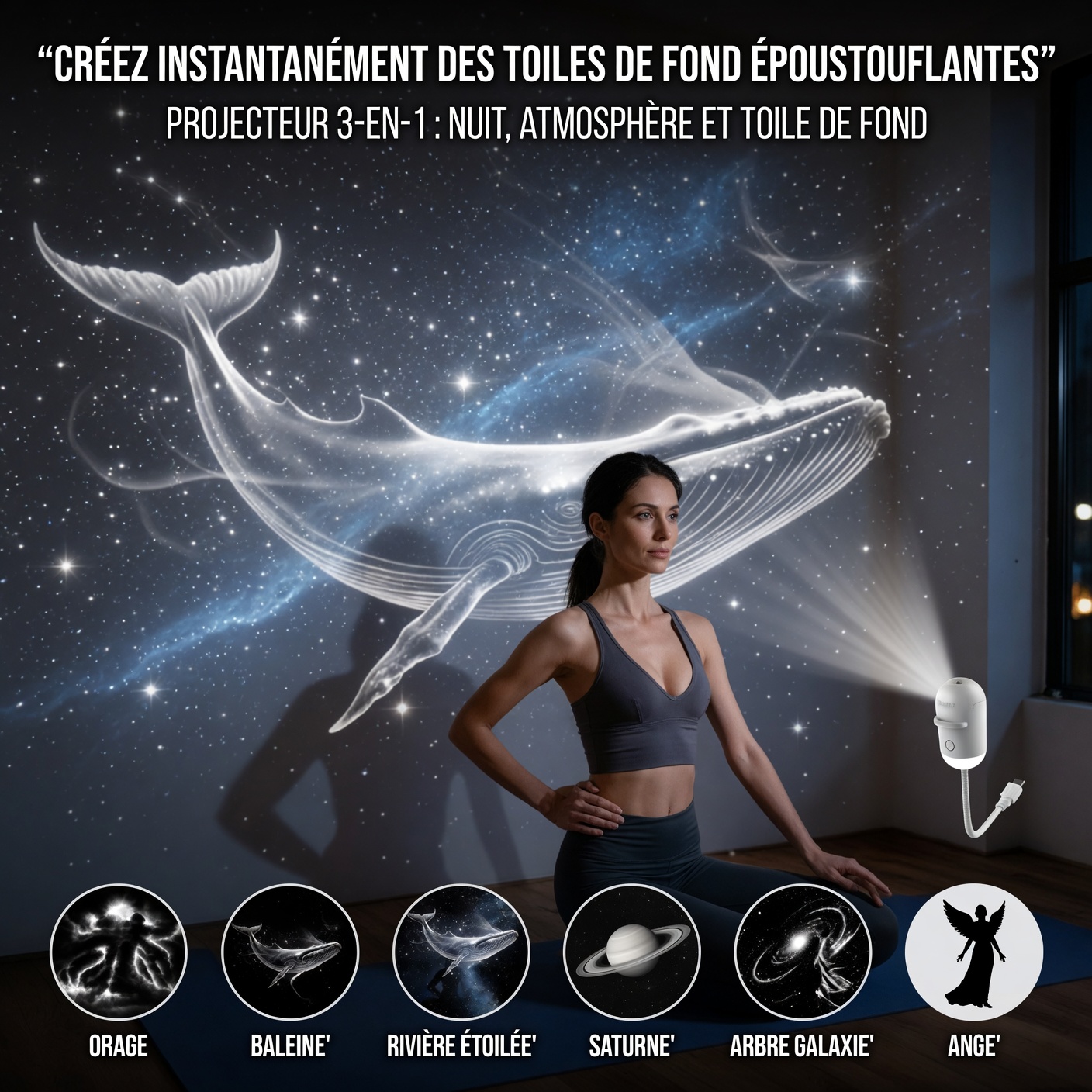 Projecteur Galaxie 2-en-1