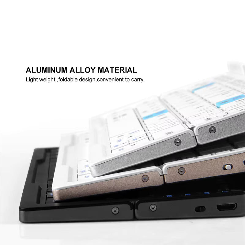 Clavier Bluetooth pliable utilisé avec une tablette